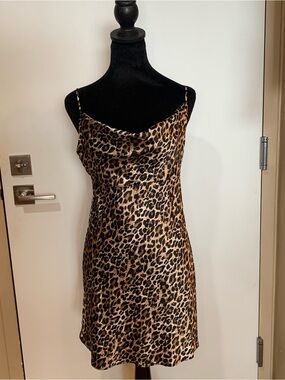 Victoria's Secret Beige and Black Leopard Print Slip or Dress